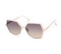 Semi-Rimless Geometric Sunglasses, BLANC, large image number 0