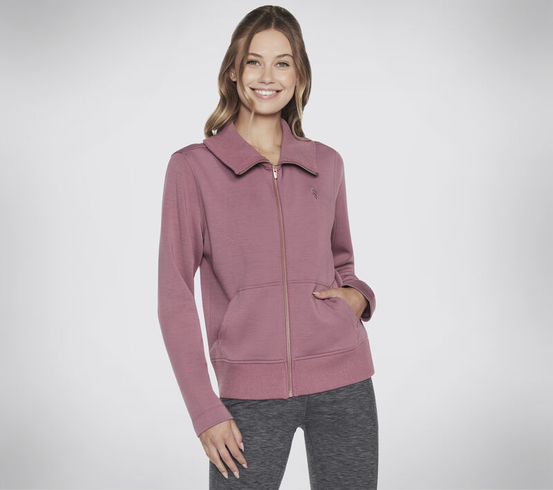 Skechers Hoodless SkechCloud Jacket, DARK MAUVE, largeimage number 0