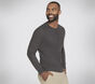 GO KNIT Waffle Henley, BLACK / CHARCOAL, large image number 2