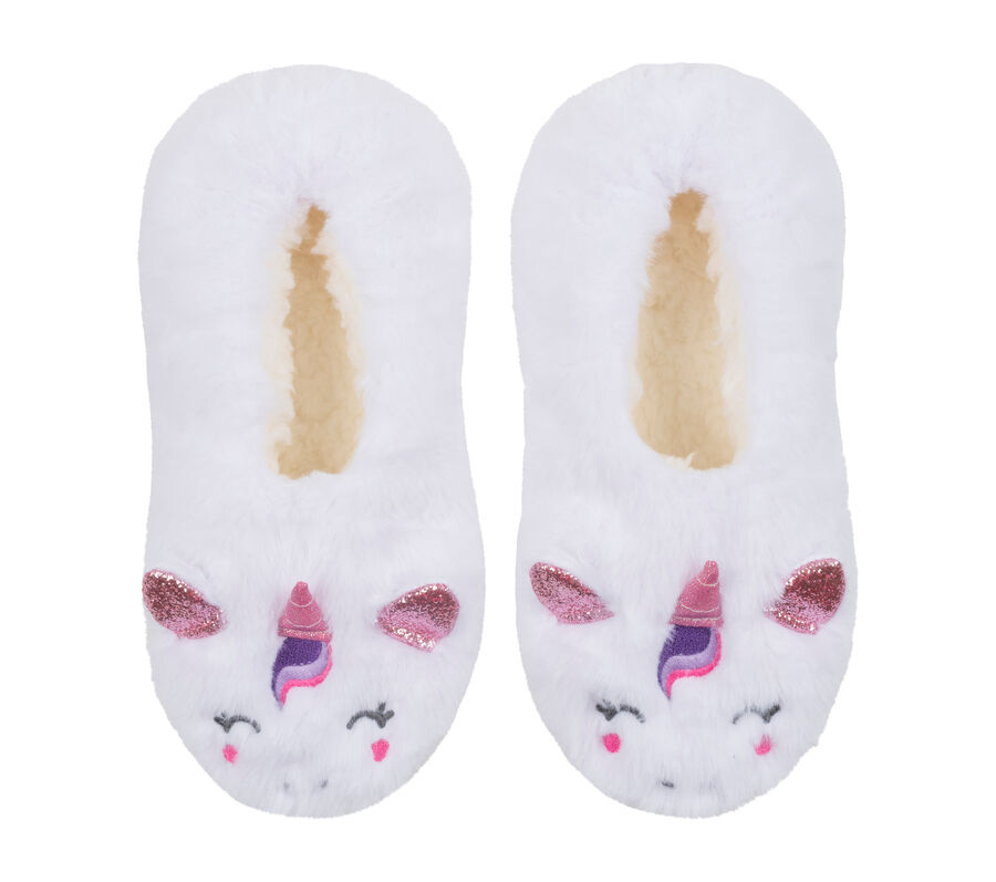 Plush Unicorn Slipper Socks - 1 Pack, BLANC, largeimage number 0