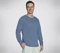 SKECH-BREEZE Slub L/S Henley, BLEU / GRIS, large image number 0